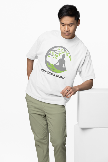 Keep Calm Oversized Yoga T-Shirt Relaxed Mindful Streetwear