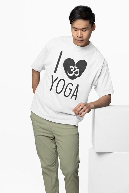 I Love Yoga Oversized T-Shirt Comfortable & Relaxed Fit Tee