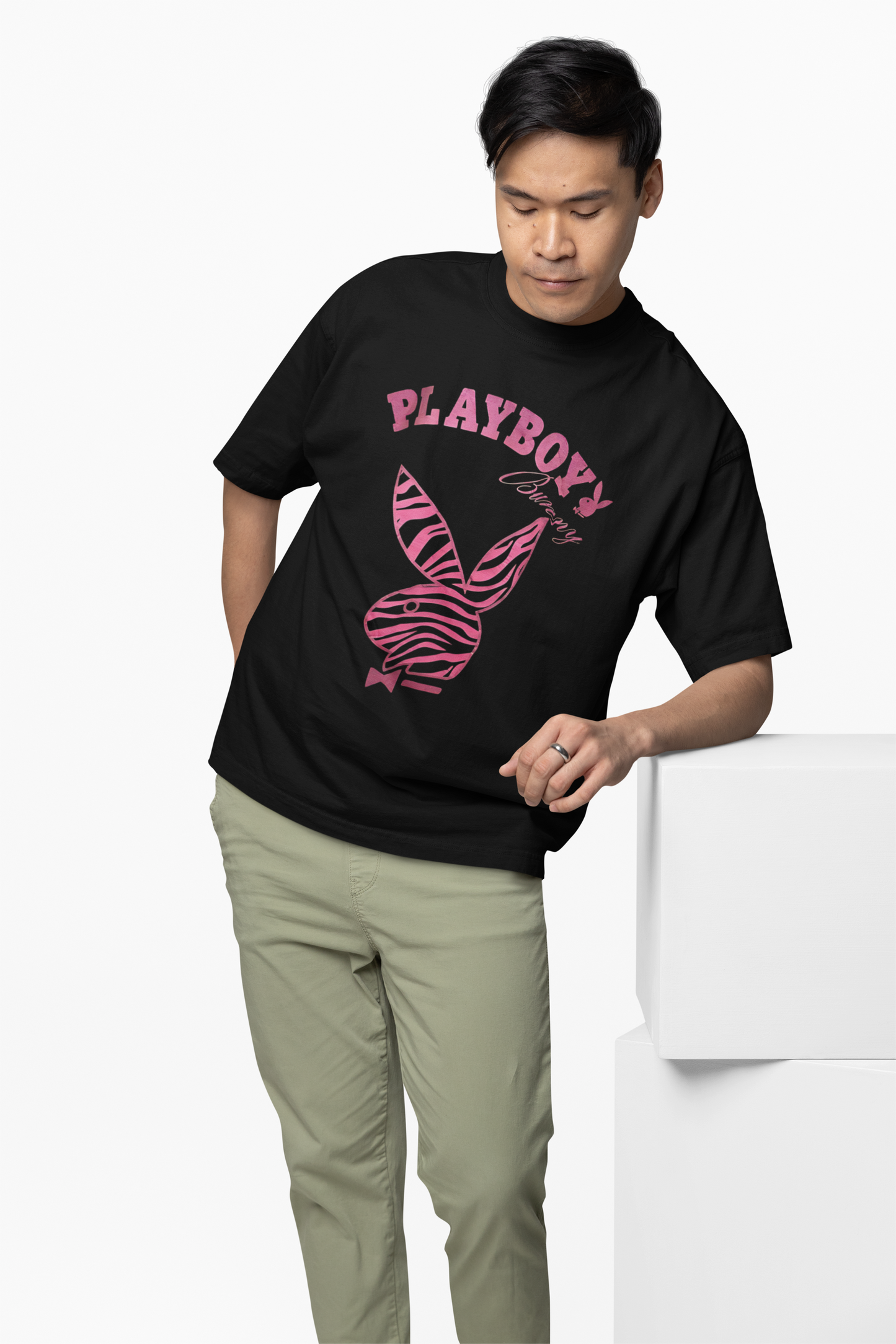 Playboy Collab Black Oversized T-Shirt – Trendy Streetwear Style