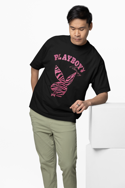Playboy Collab Black Oversized T-Shirt – Trendy Streetwear Style