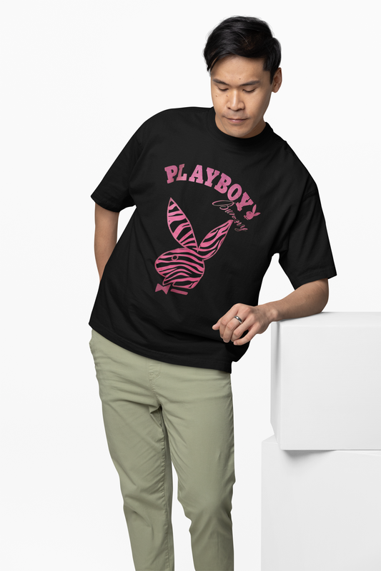 Playboy Collab Black Oversized T-Shirt – Trendy Streetwear Style