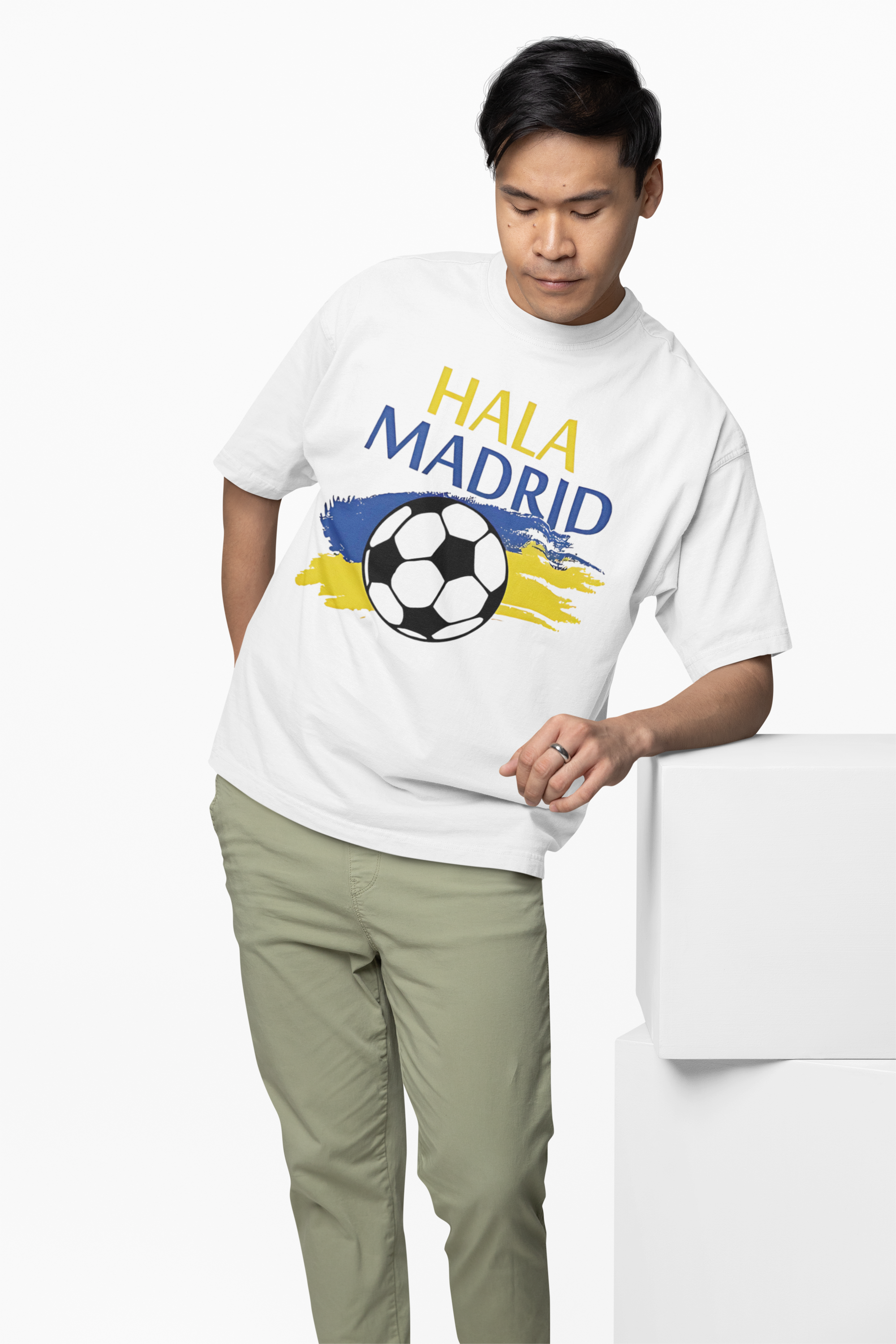 Hala Madrid Word Art Oversized T-Shirt