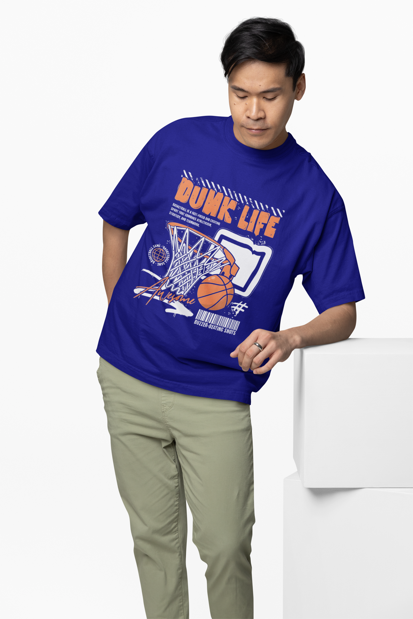 Dunk Life Oversized T-Shirt Basketball Streetwear T-Shirt