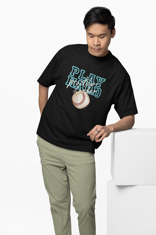 Baseball Play Hard Oversized T-Shirt