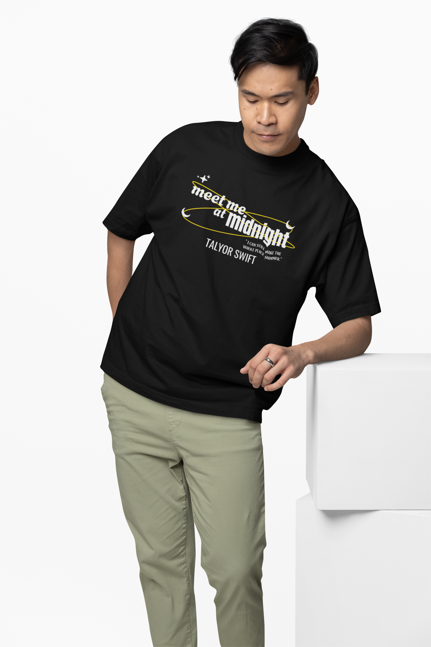 Midnight Oversized T-Shirt Trendy Streetwear Cotton Tee