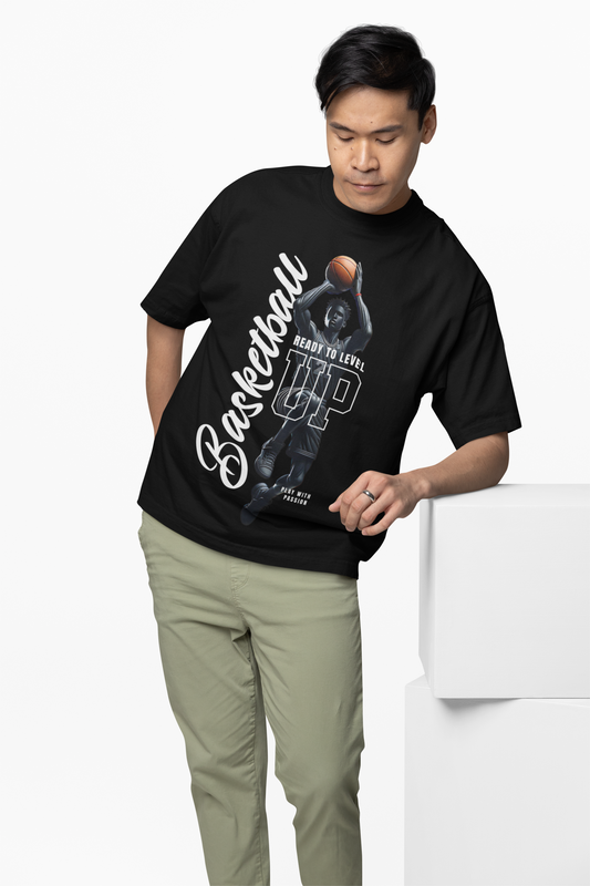Ready To Level Oversized T-Shirt Graphic Casual Streetwear