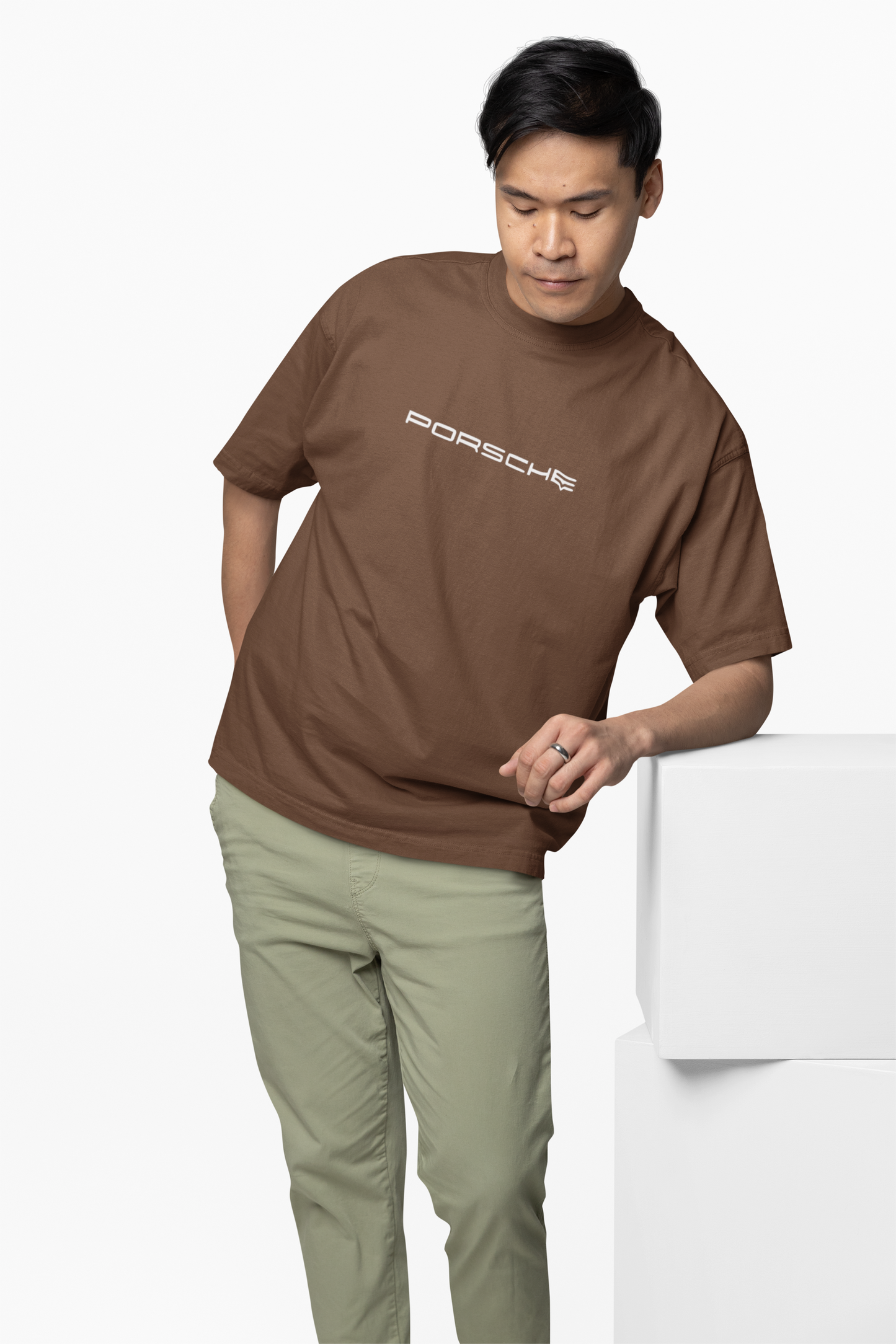 Porsche Lizard Green Oversized T-Shirt for Racing Streetwear