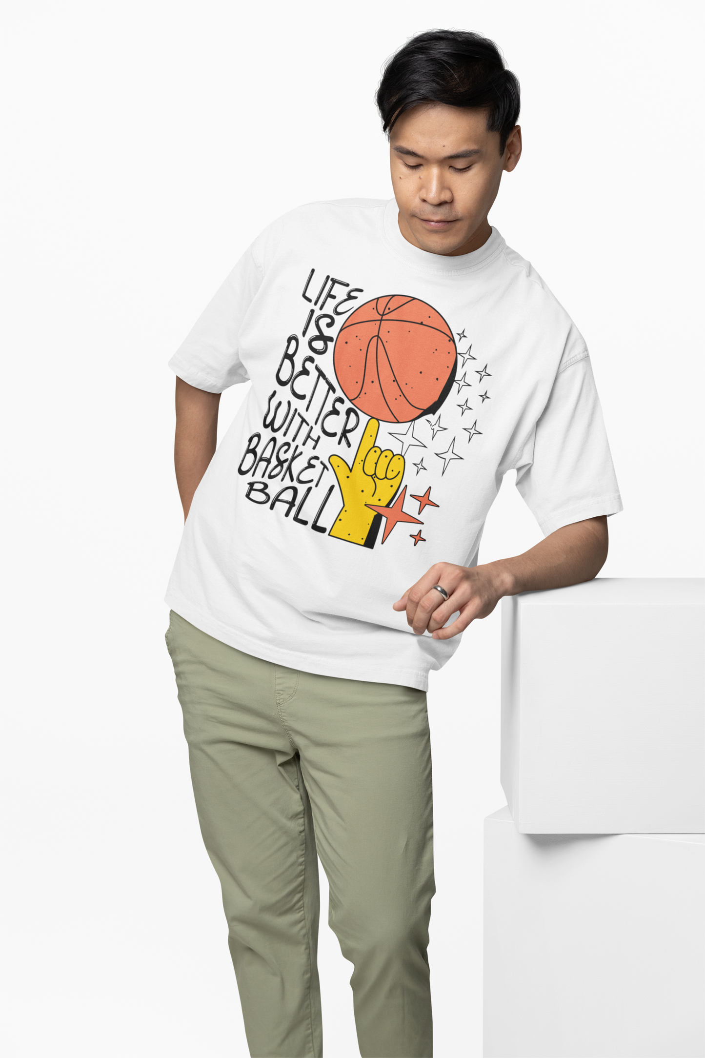 Better Life With Basketball Oversized T-Shirt Trendy Wear