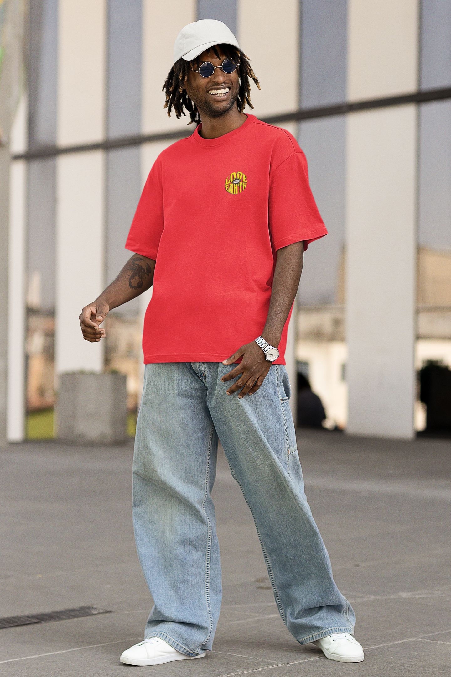 Love earth unisex red oversized t-shirt