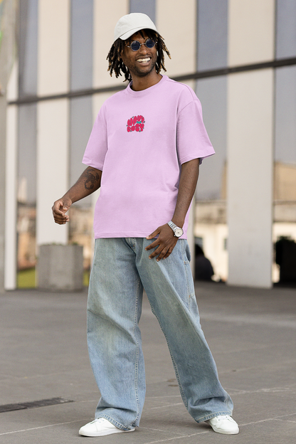 Cozy Wavy Unisex Lavender Oversized T-Shirt Relaxed Streetwear