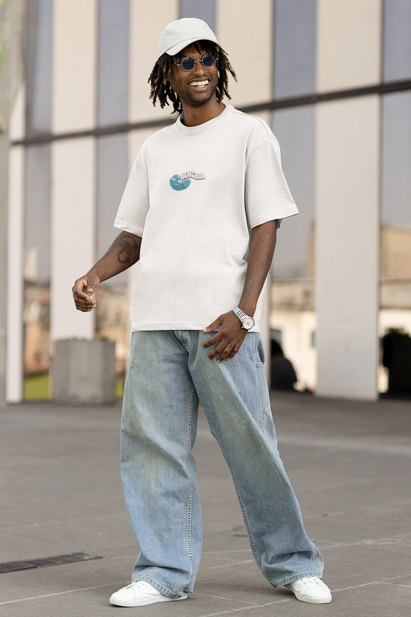 Waves bring renewal unisex white oversized t-shirt
