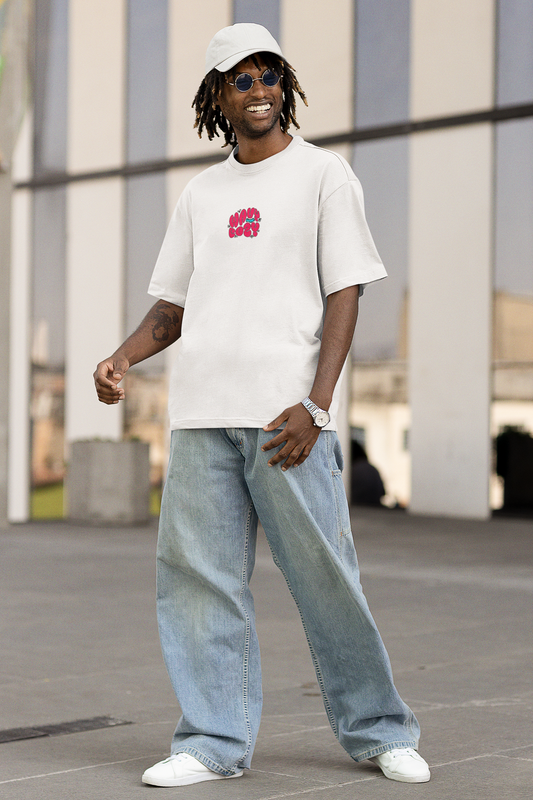 Cozy Wavy Unisex White Oversized T-Shirt Relaxed Streetwear