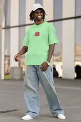 Cozy Wavy Unisex Saga Green Oversized T-Shirt