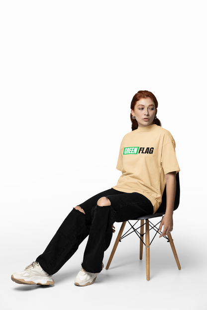 Green Flag Oversized T-Shirt Trendy Casual Streetwear