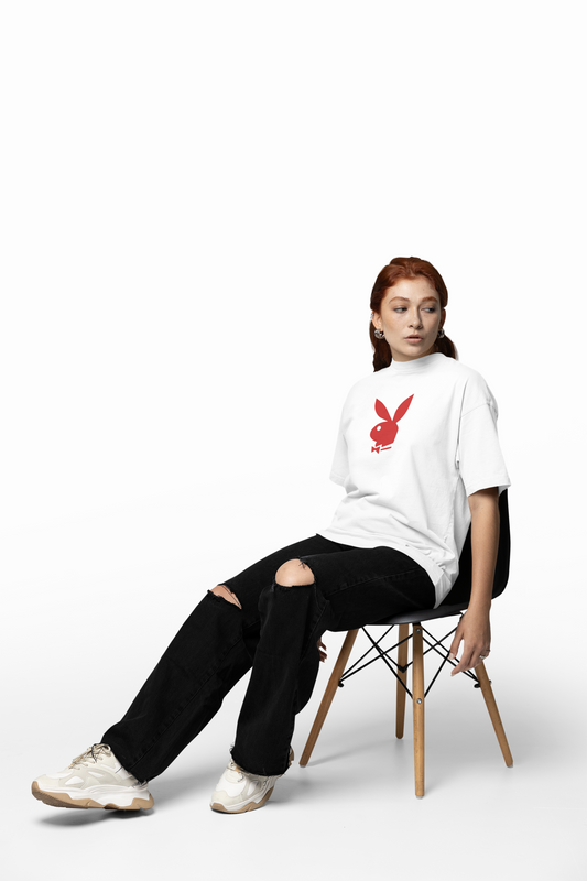 Playboy Red Bunny Oversized T-Shirt – Relaxed Fit Streetwear