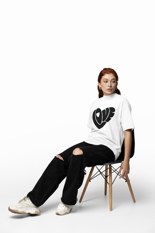Power Of Love Oversized T-Shirt for Romantic Streetwear Style