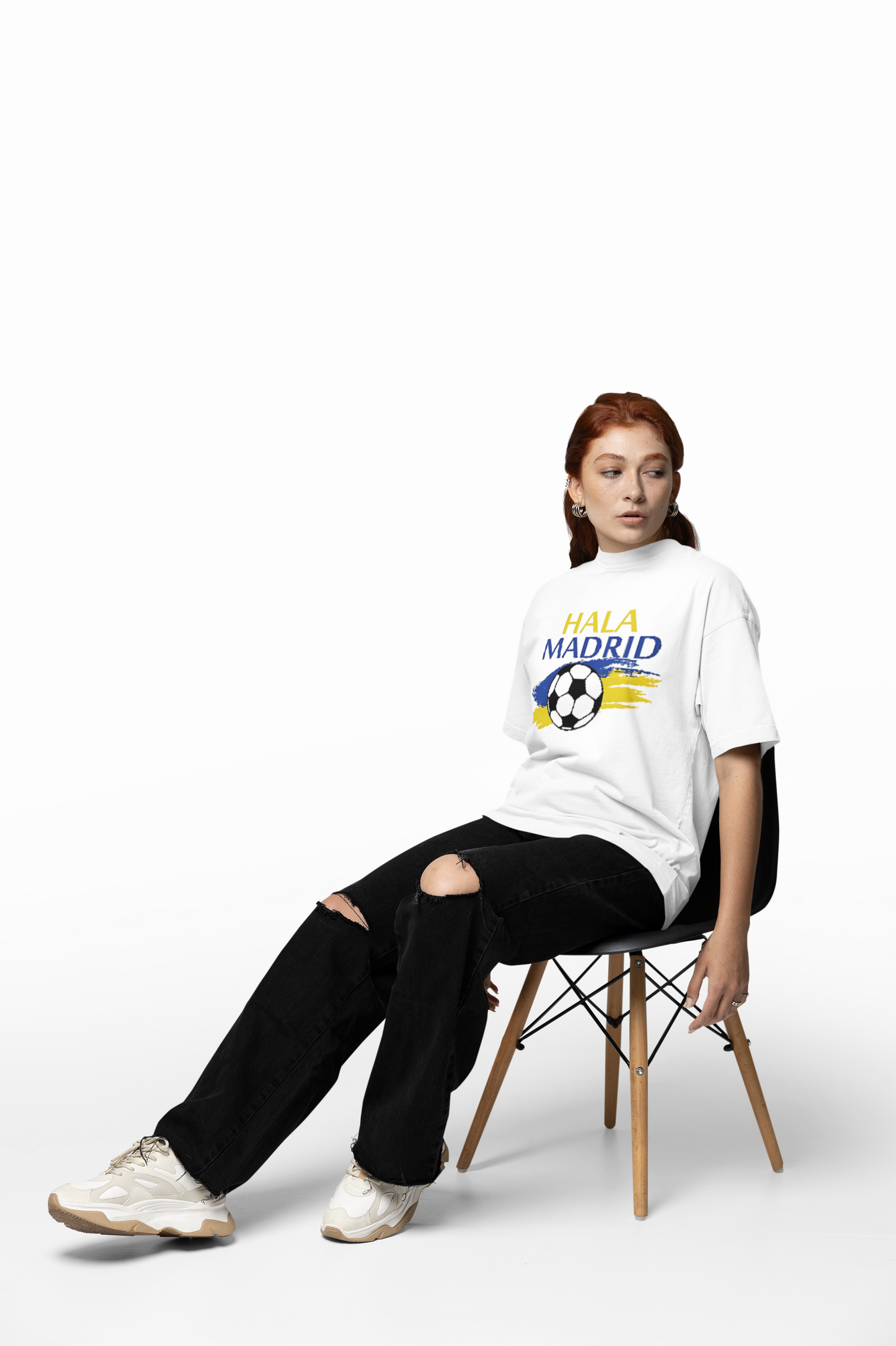 Hala Madrid Word Art Oversized T-Shirt