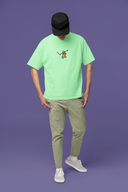 Hop Beyond Limits Half Sleeve Saga Green Oversized T-Shirt for Men by Hello Swanky