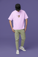 Hop Beyond Limits Half Sleeve Lavender Oversized T-Shirt for Men by Hello Swanky