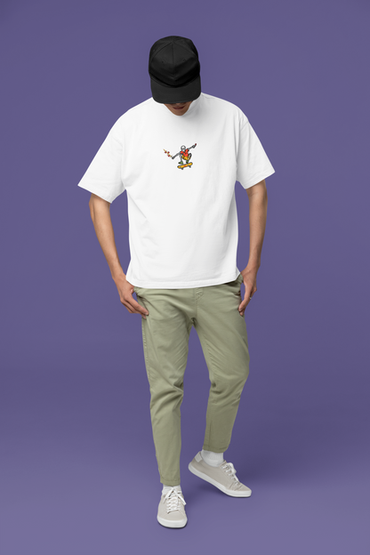 Hop Beyond Limits Unisex White T-Shirt – Trendy Oversized