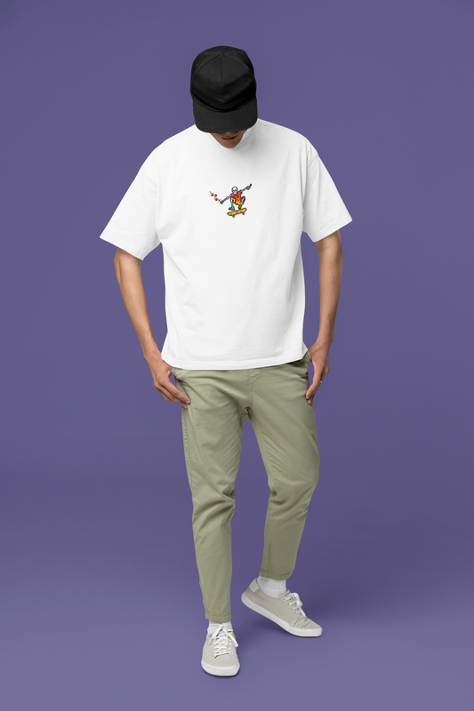 Hop Beyond Limits Unisex White T-Shirt – Trendy Oversized