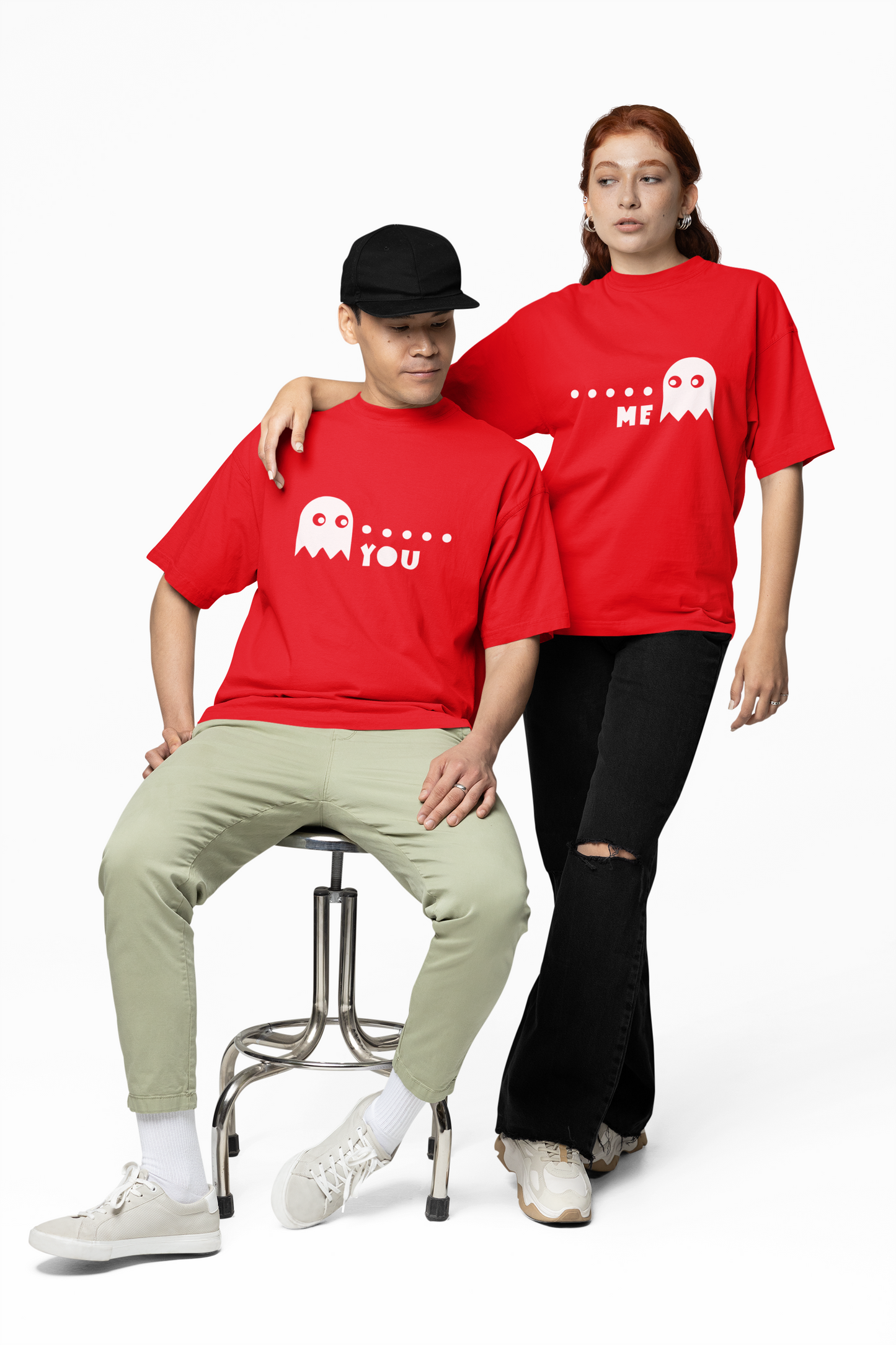 Ghost Graphic Oversized T-Shirts – Trendy Cartoon Style