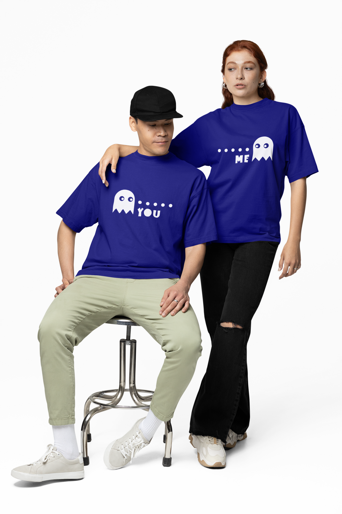Ghost Graphic Oversized T-Shirts – Trendy Cartoon Style