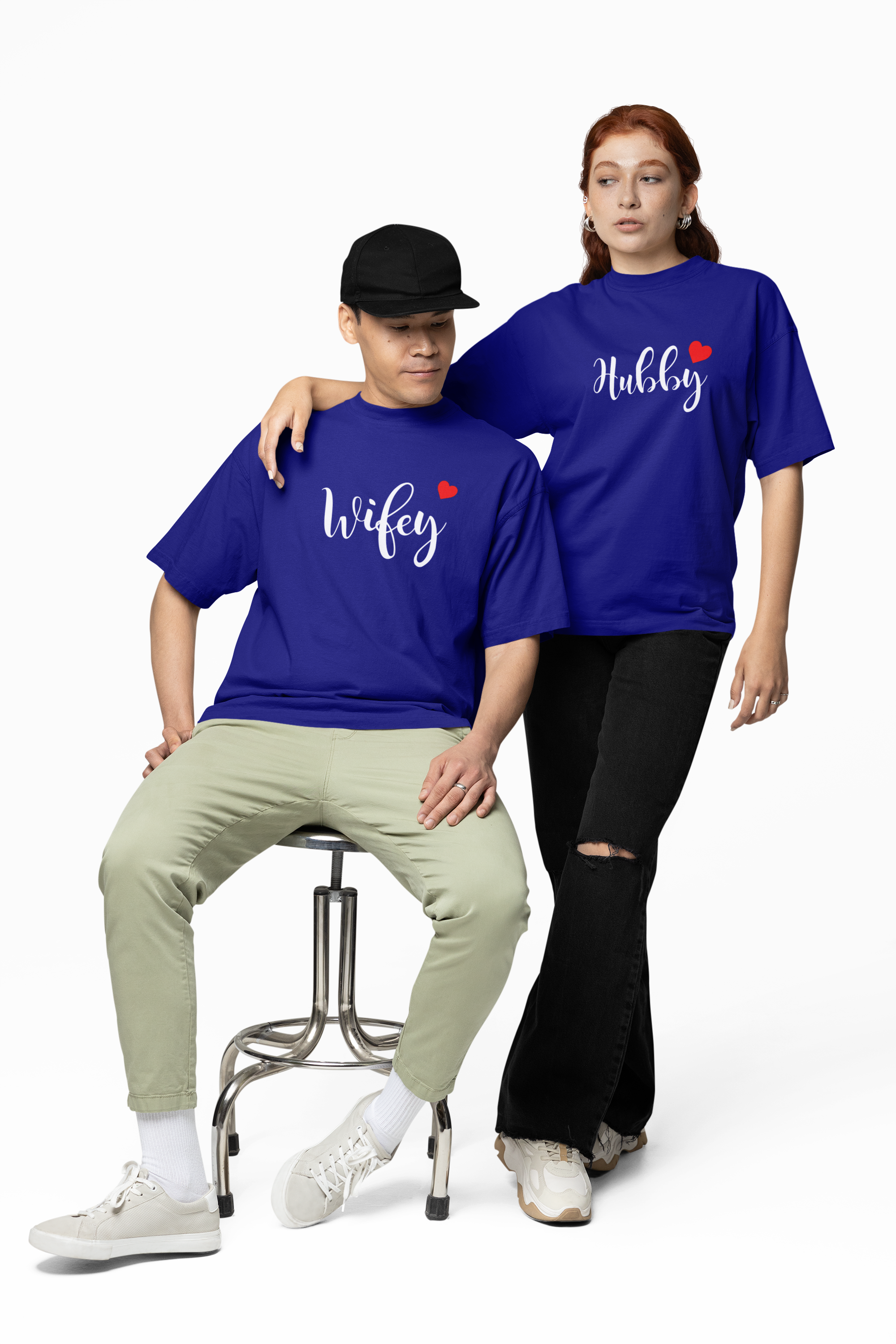 Wifey & Hubby Oversized T-Shirts
