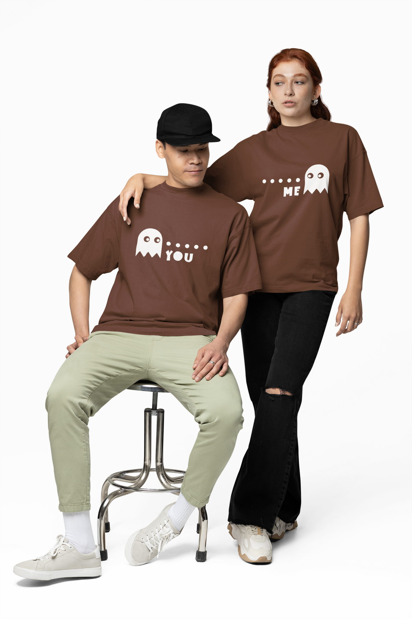 Ghost Graphic Oversized T-Shirts – Trendy Cartoon Style