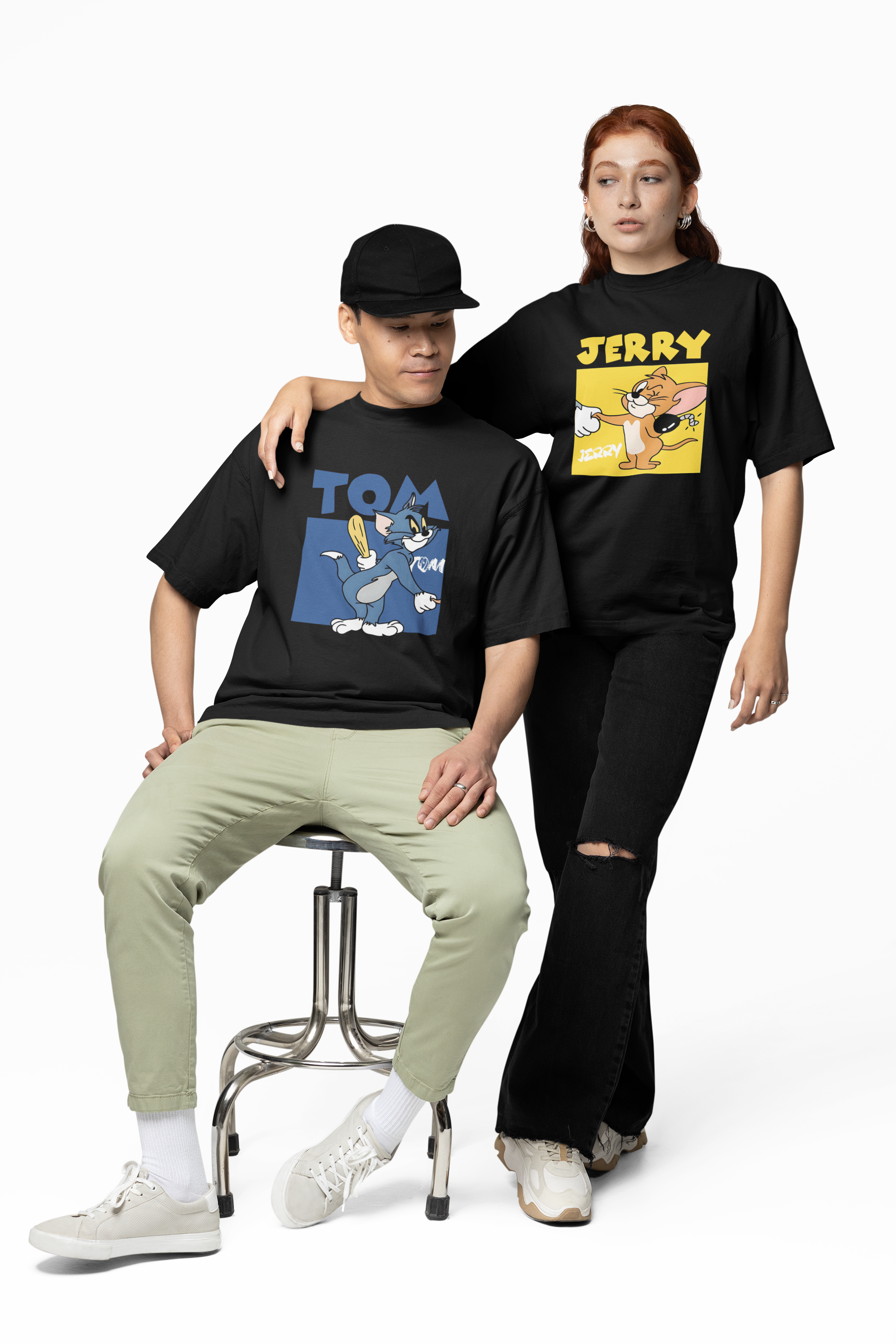 Tom & Jerry Couple Oversized T-Shirts