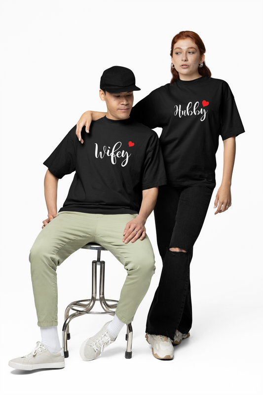 Wifey & Hubby Oversized T-Shirts