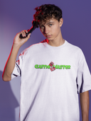 Game Master Half Sleeve White Oversized T-Shirt for Men by Hello Swanky