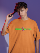 Game Master Half Sleeve Orange Oversized T-Shirt for Men by Hello Swanky