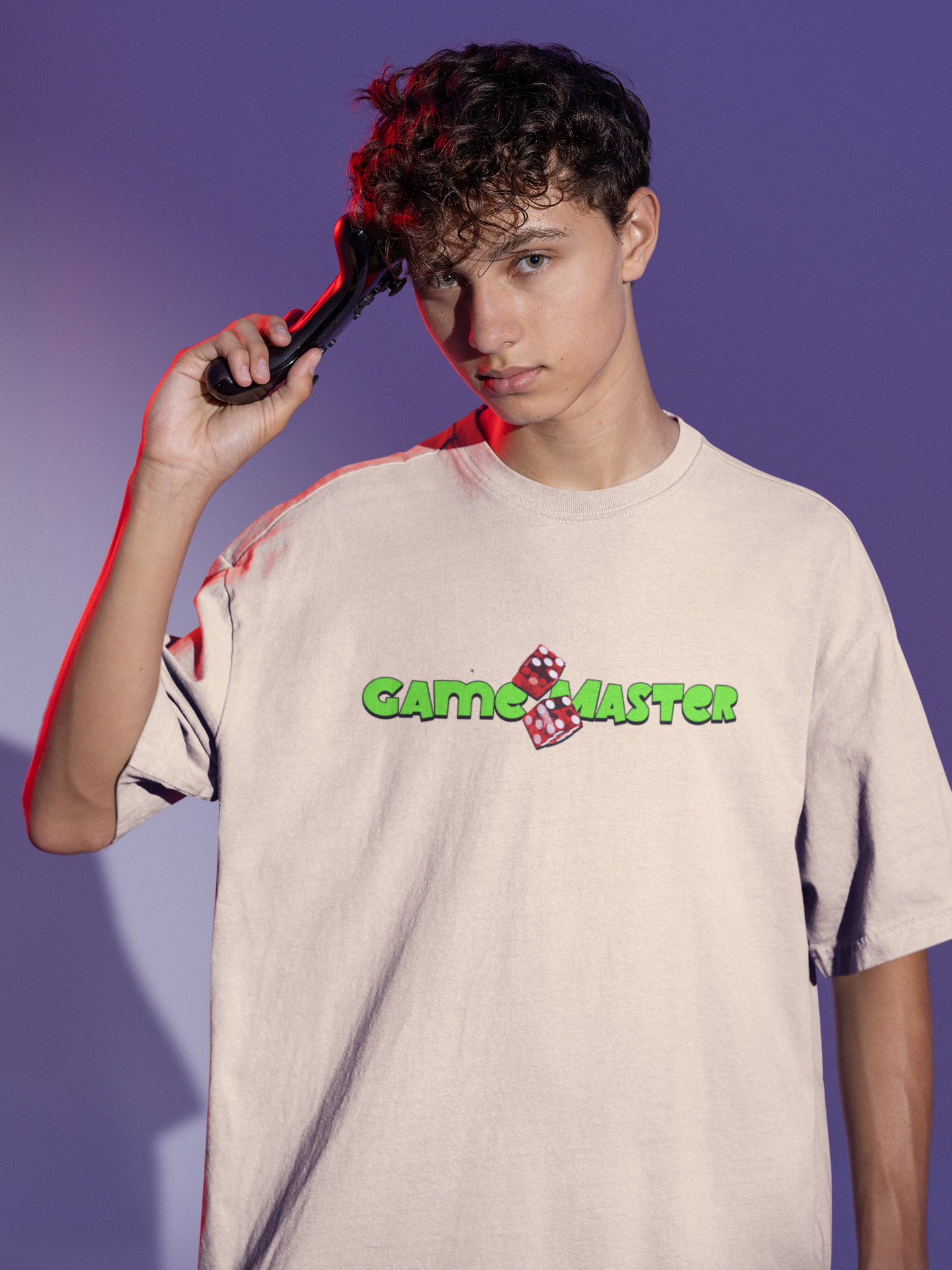 Game Master Unisex Beige Oversized T-Shirt