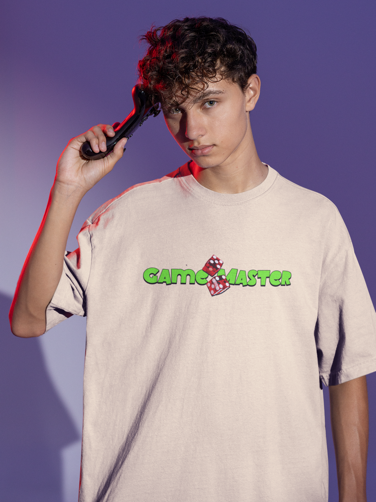 Game Master Unisex Beige Oversized T-Shirt