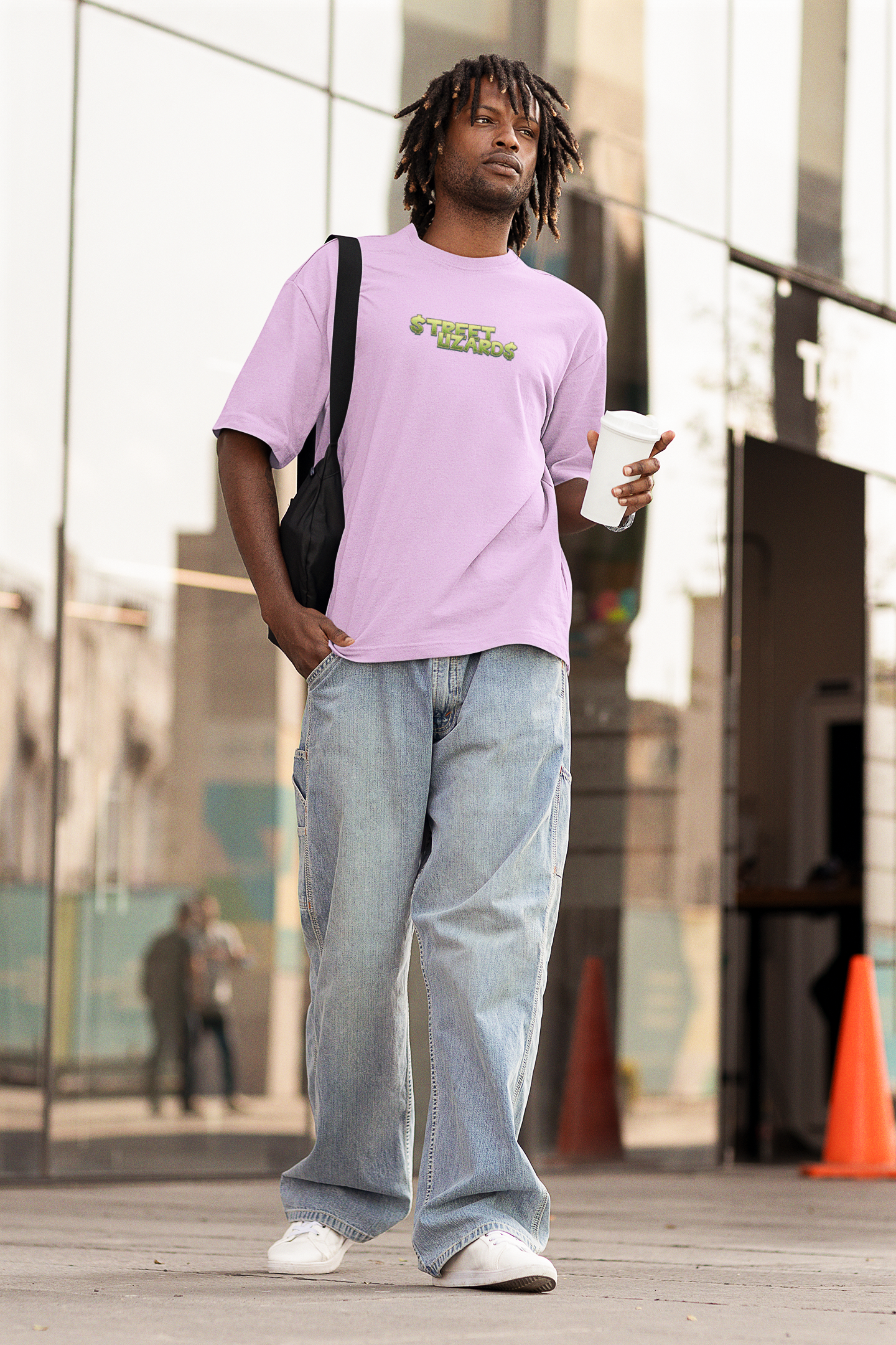 Street Lizard Unisex Lavender Oversized T-Shirt