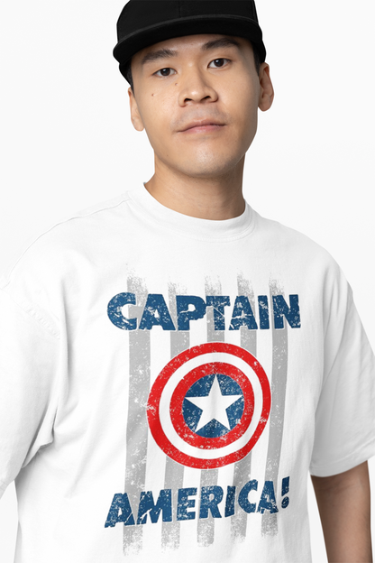 First Captain America Shield Oversized T-Shirts