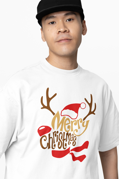 Santa Merry Christmas Oversized T-Shirts Festive Streetwear