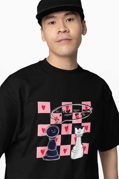 Chess Graphic Oversized T-Shirt Trendy Streetwear Style