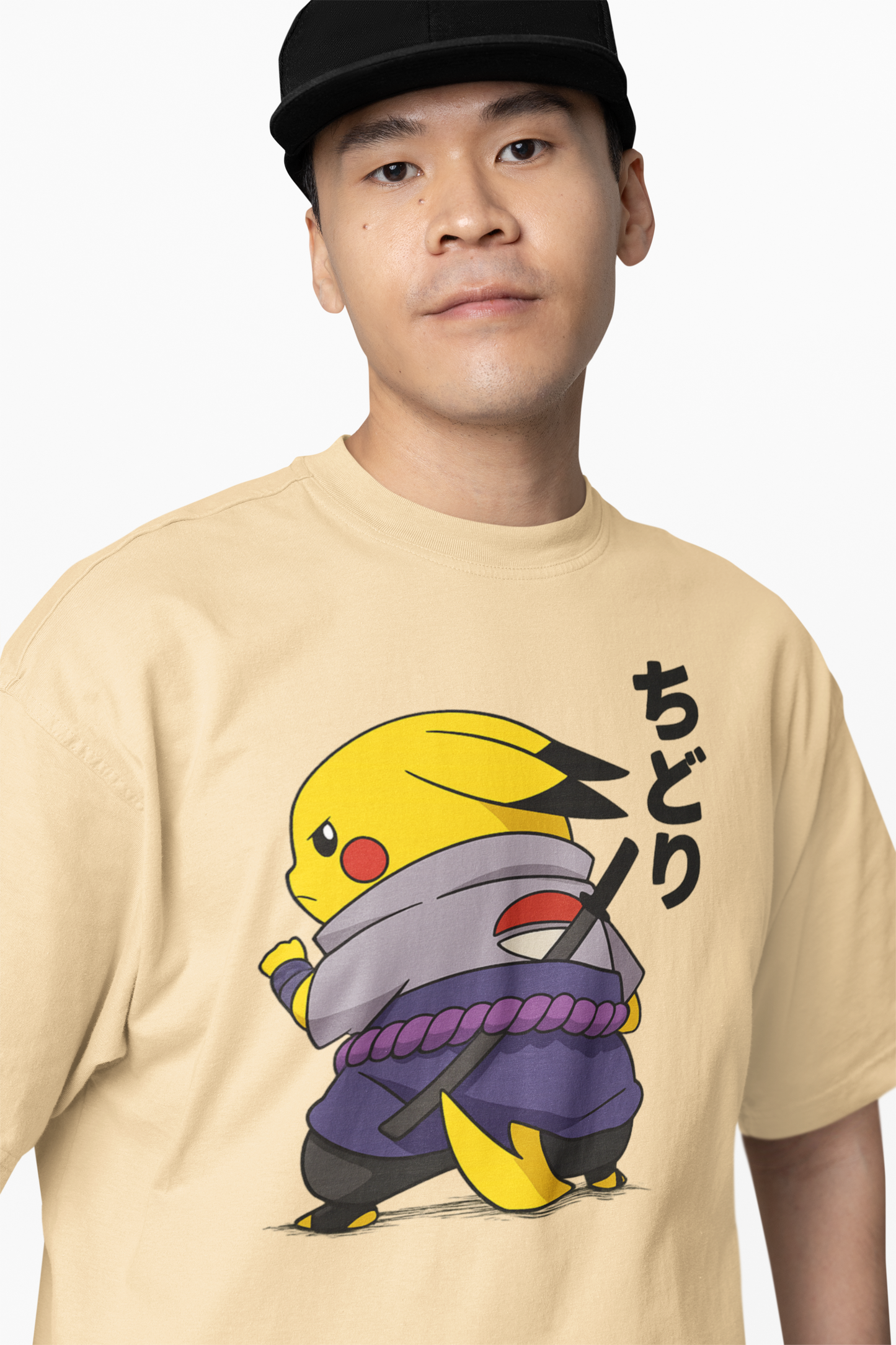 Sasuke Pikachu Oversized T-Shirts for Anime Streetwear Fits