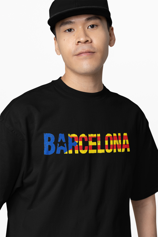Barcelona Text Oversized T-Shirts