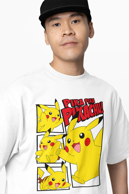 Pika Pika Pikachu Oversized T-Shirts – Fun Anime Style