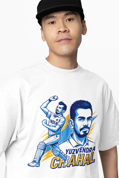Chahal Paint Oversized T-Shirt Artistic Cricket Style Tee