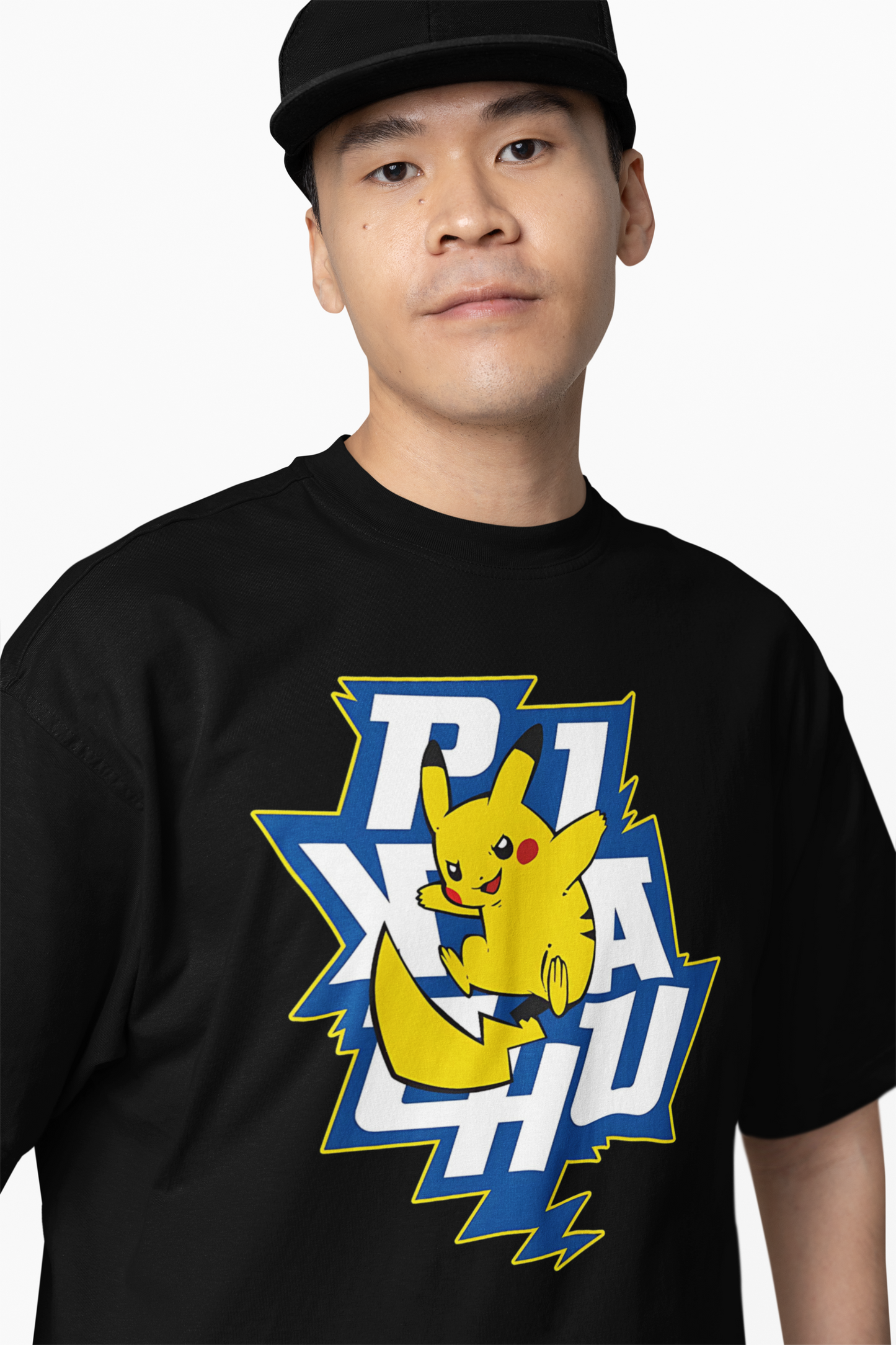 Thunder Pikachu Oversized T-Shirts Anime Graphic Streetwear Tee