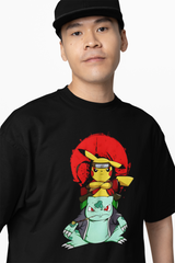 Bulbasaur Pikachu Oversized T-Shirts