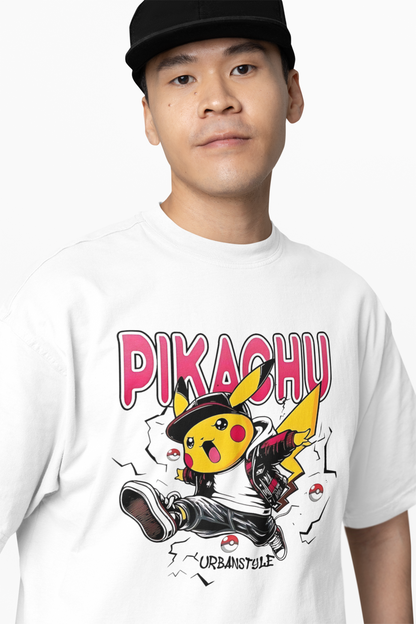 Pikachu Urbanstyle White T-Shirt – Stylish Oversized Streetwear