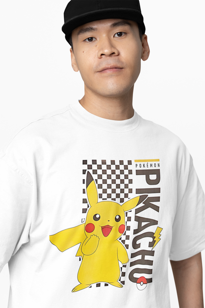 Pikachu Ball Oversized White T-Shirt–Bold & Comfy Streetwear