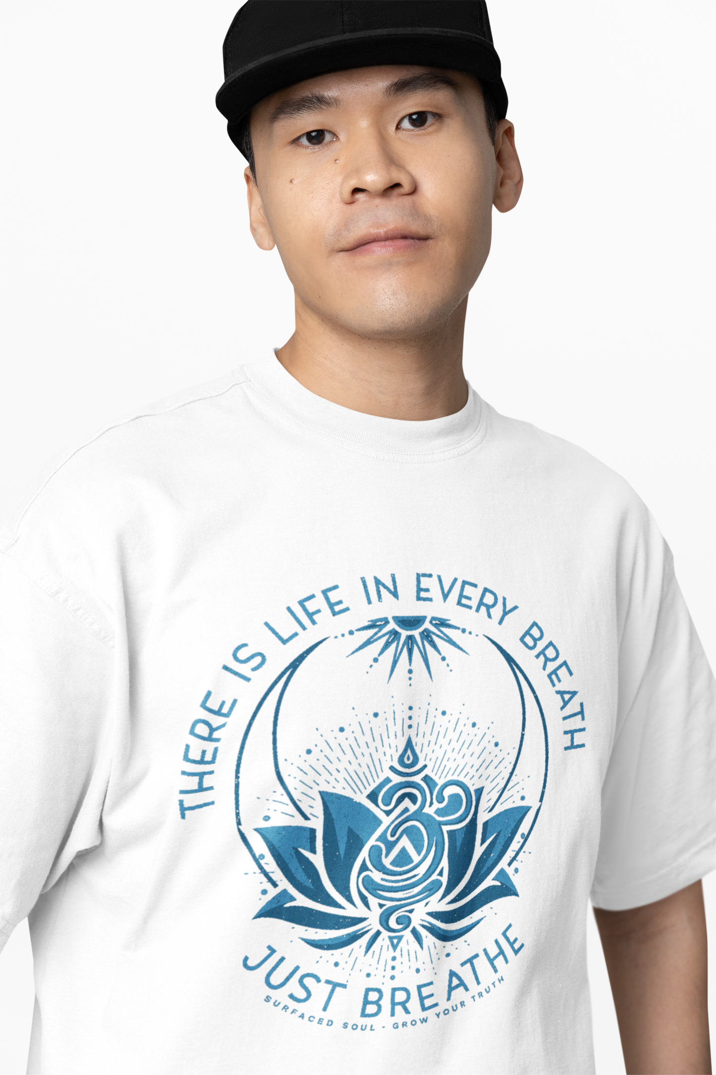 Yoga Just Breath Oversized T-Shirt White for Mindful Style