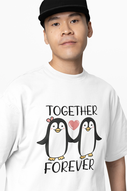 Together Forever Oversized T-Shirt for Matching Couple Style