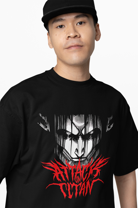 Titan Face Oversized T-Shirts Bold Graphic Streetwear Tee